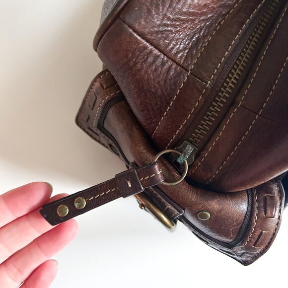 Vintage Y2K Coach Brown Pebbled Leather Mia Studded Satchel Bag Style 10064 - Picture 9 of 13